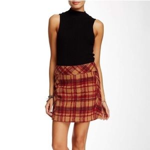 Free People Zip It To Plaid Mini Skirt
